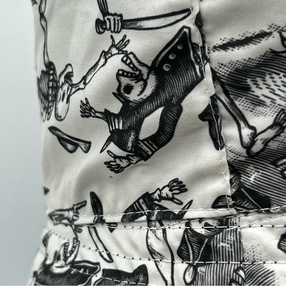 Espolon Tequila Reversible Black Bucket Hat Skeletons Graphic All Over Print - Picture 6 of 15